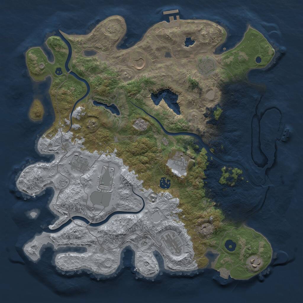 Rust Map: Procedural Map, Size: 4000, Seed: 706221835, 15 Monuments