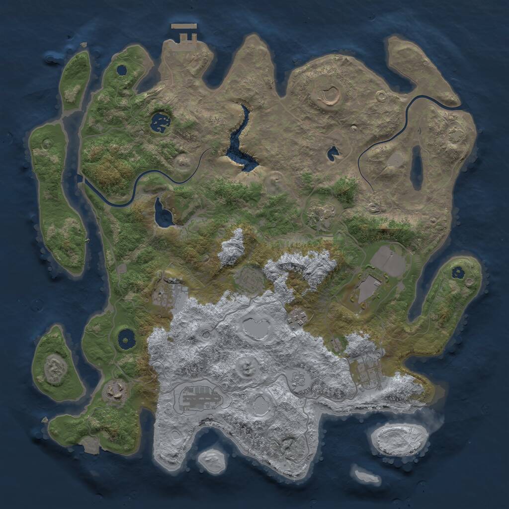 Rust Map: Procedural Map, Size: 4000, Seed: 345923, 15 Monuments