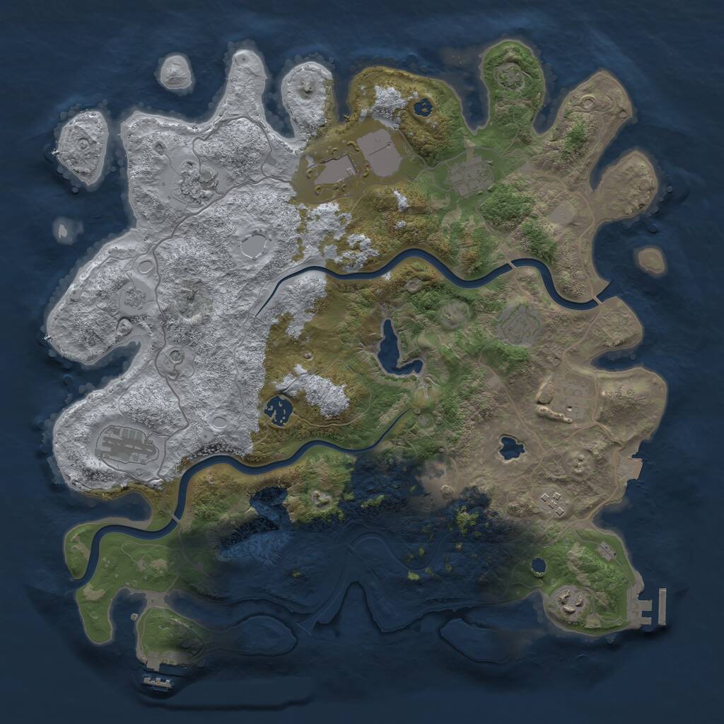 Rust Map: Procedural Map, Size: 4000, Seed: 56362, 16 Monuments