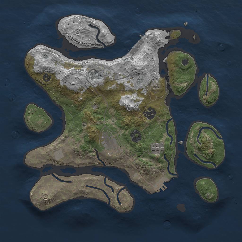 Rust Map: Procedural Map, Size: 3000, Seed: 1982136329, 11 Monuments