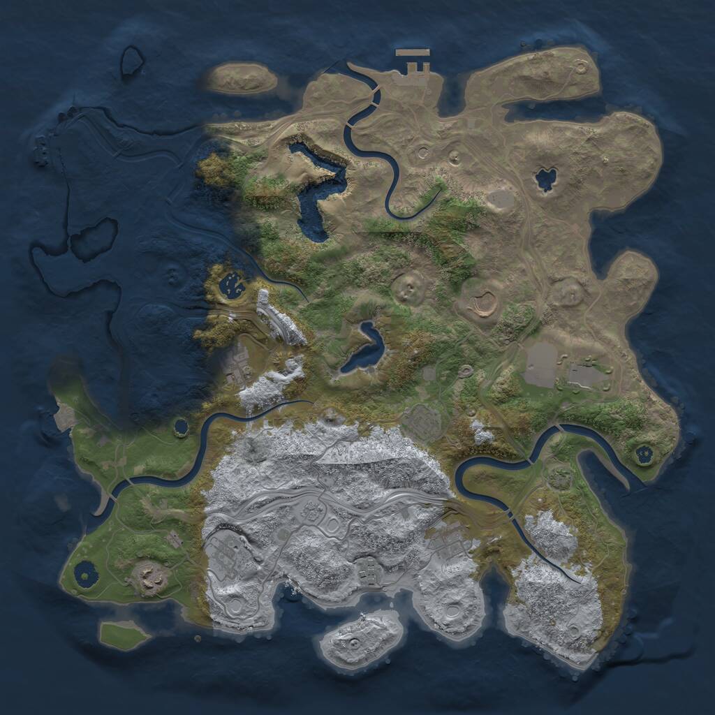 Rust Map: Procedural Map, Size: 4250, Seed: 465876272, 15 Monuments