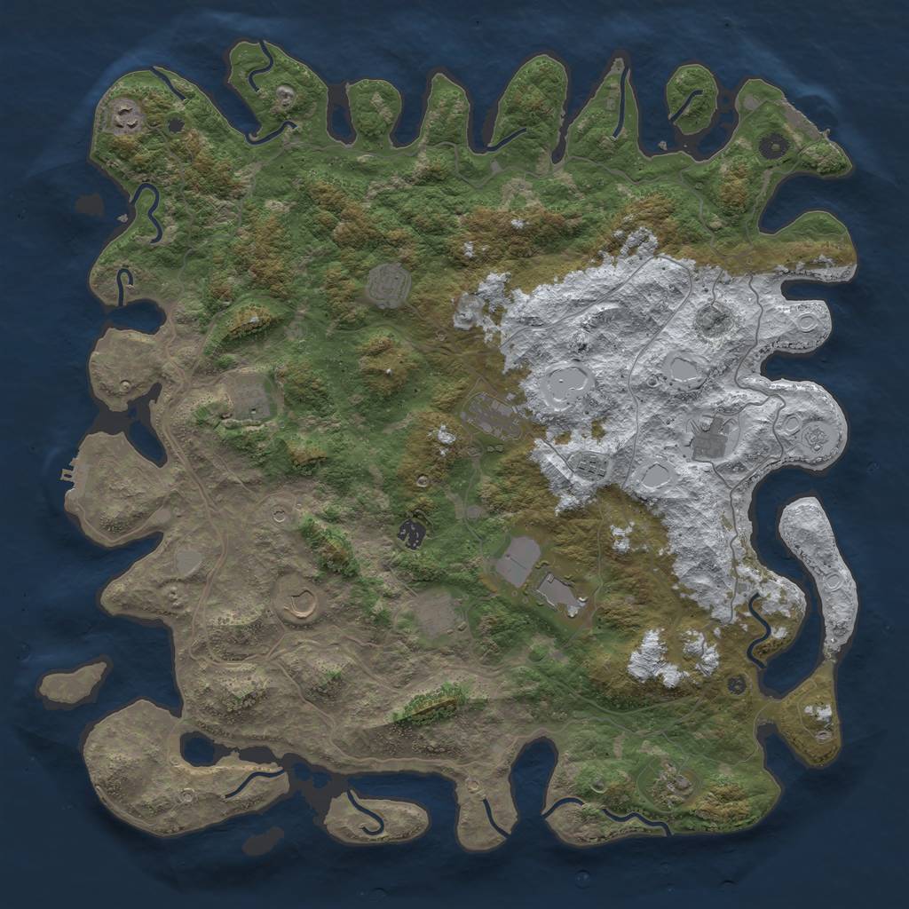 Rust Map: Procedural Map, Size: 4900, Seed: 1337, 20 Monuments