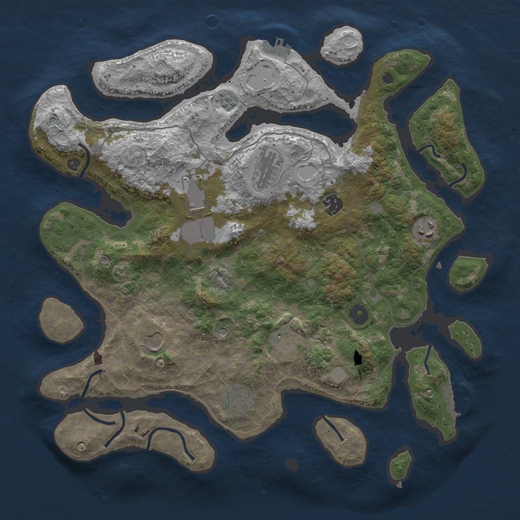Rust Map: Procedural Map, Size: 4000, Seed: 1982136329, 16 Monuments