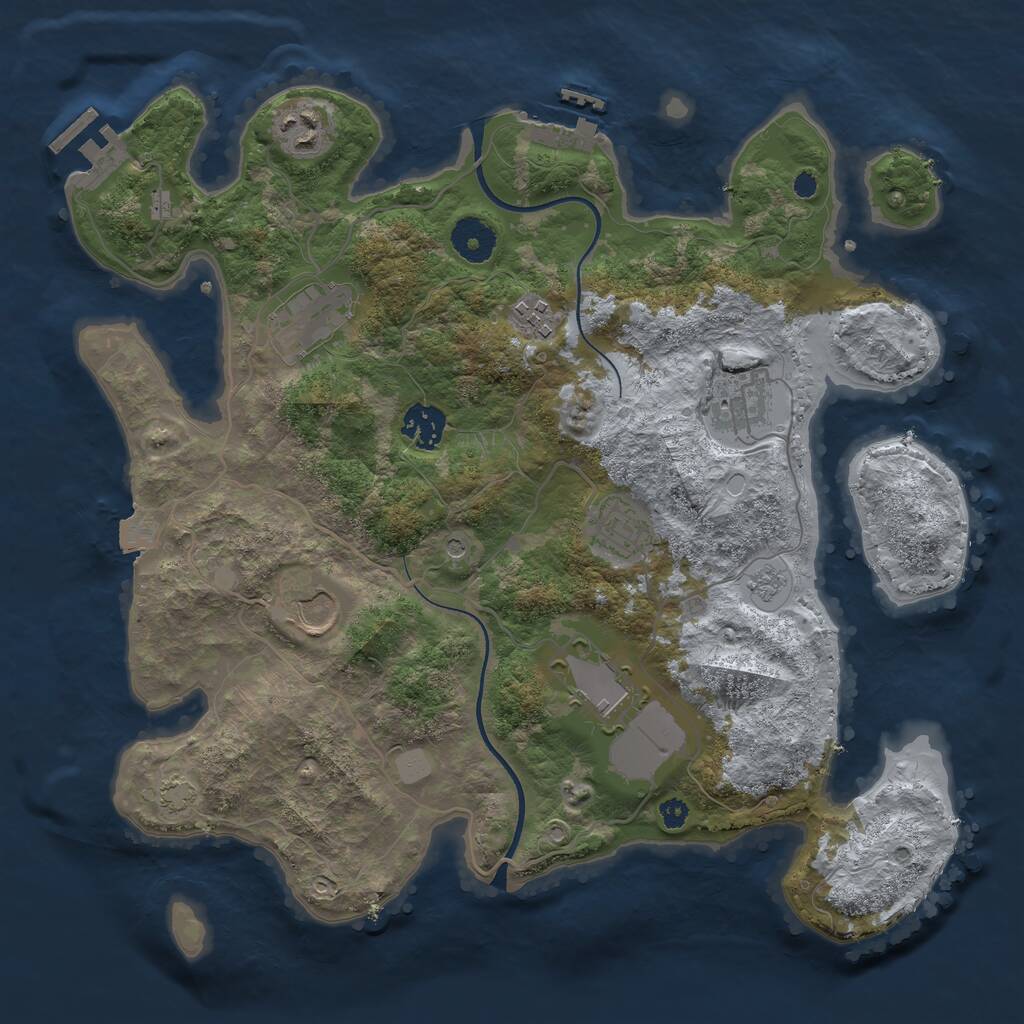 Rust Map: Procedural Map, Size: 3500, Seed: 1604691101, 14 Monuments