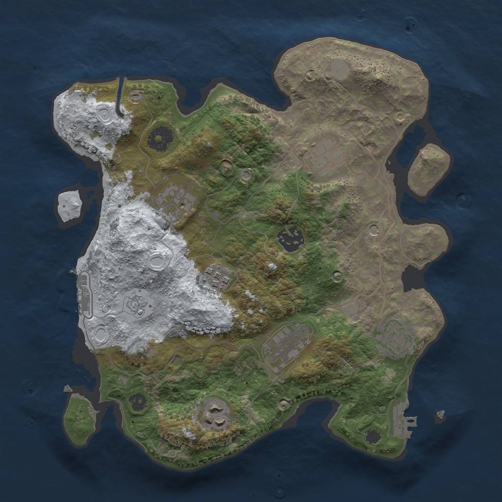 Rust Map: Procedural Map, Size: 3000, Seed: 1667320806, 16 Monuments