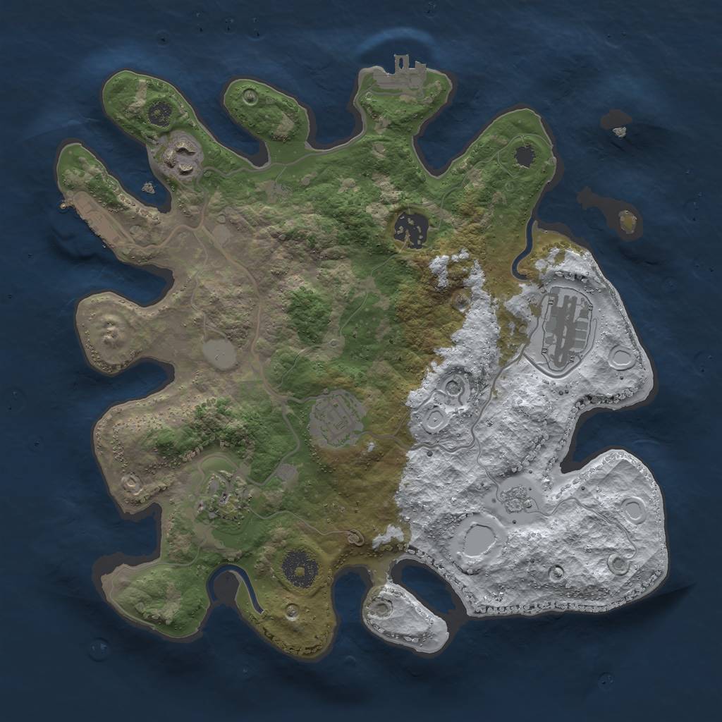 Rust Map: Procedural Map, Size: 3000, Seed: 1652635057, 14 Monuments