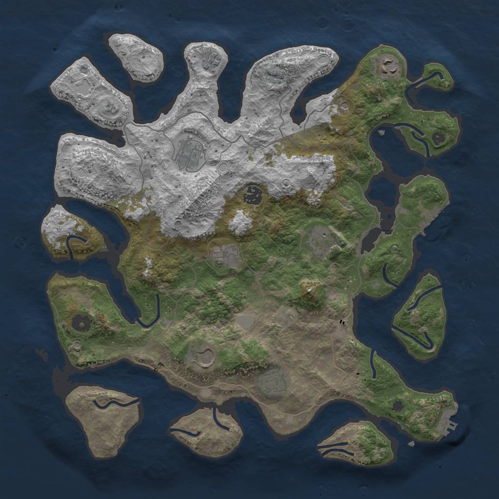Rust Map: Procedural Map, Size: 4000, Seed: 50307, 16 Monuments