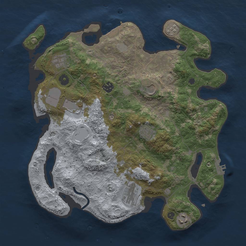 Rust Map: Procedural Map, Size: 3500, Seed: 970256126, 15 Monuments
