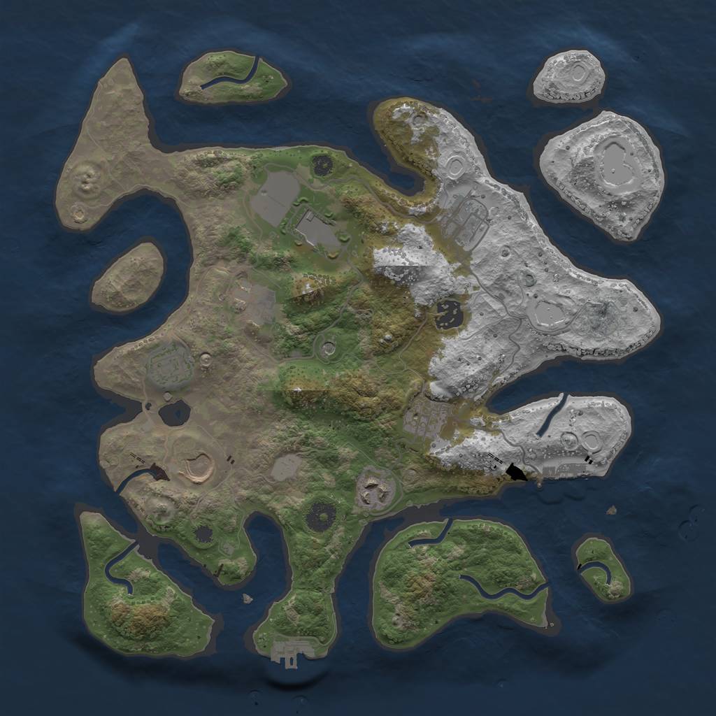 Rust Map: Procedural Map, Size: 3600, Seed: 1485631955, 16 Monuments