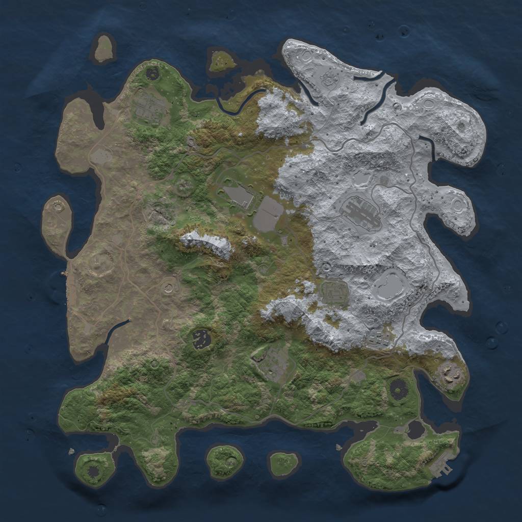 Rust Map: Procedural Map, Size: 4000, Seed: 1211720063, 15 Monuments
