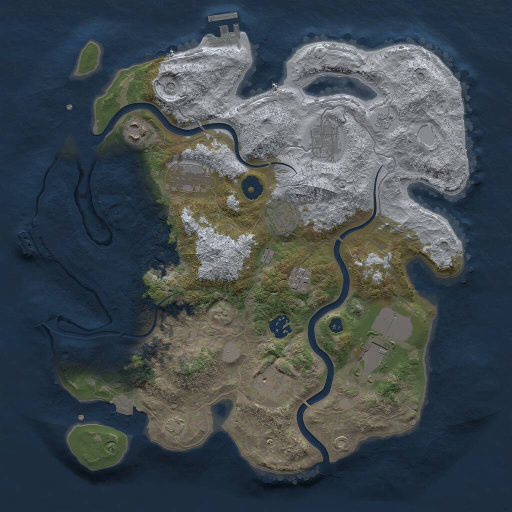 Rust Map: Procedural Map, Size: 3500, Seed: 16484458, 14 Monuments