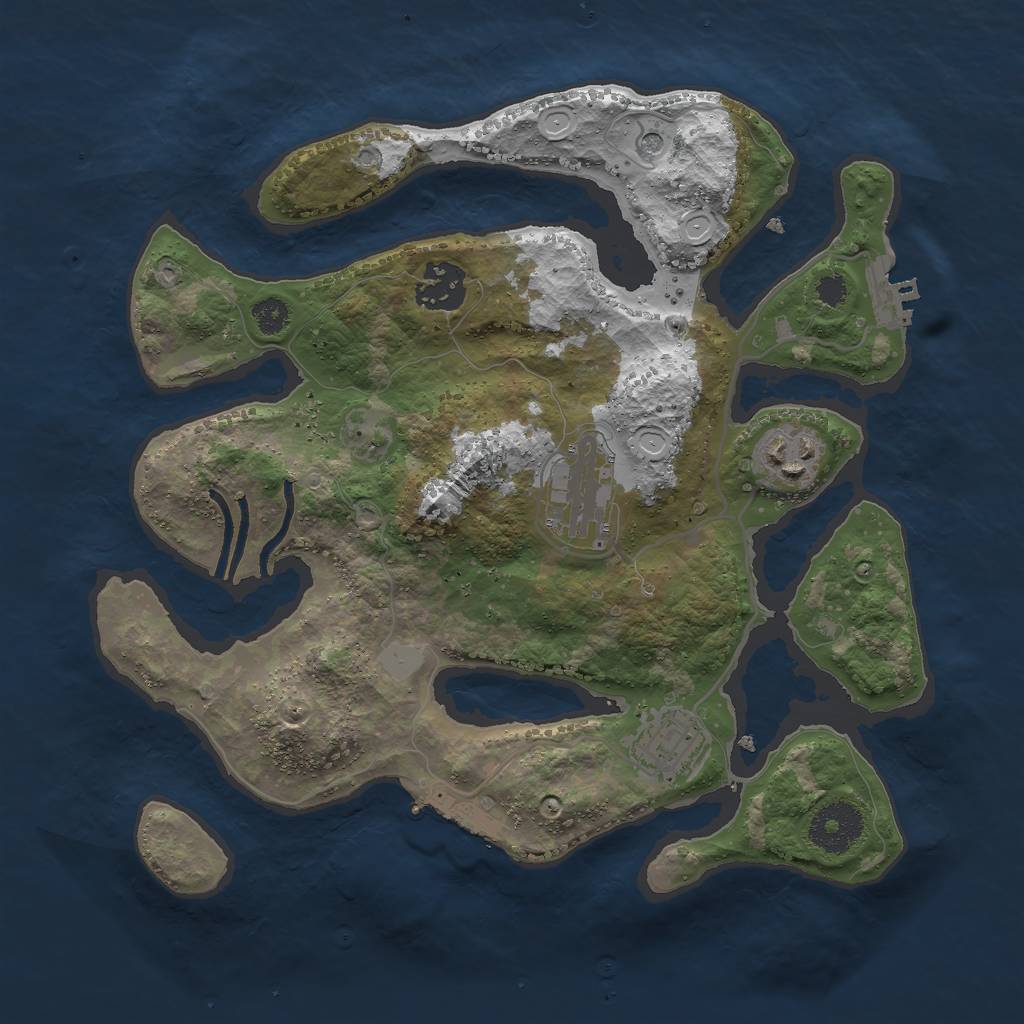 Rust Map: Procedural Map, Size: 3000, Seed: 2433368, 12 Monuments