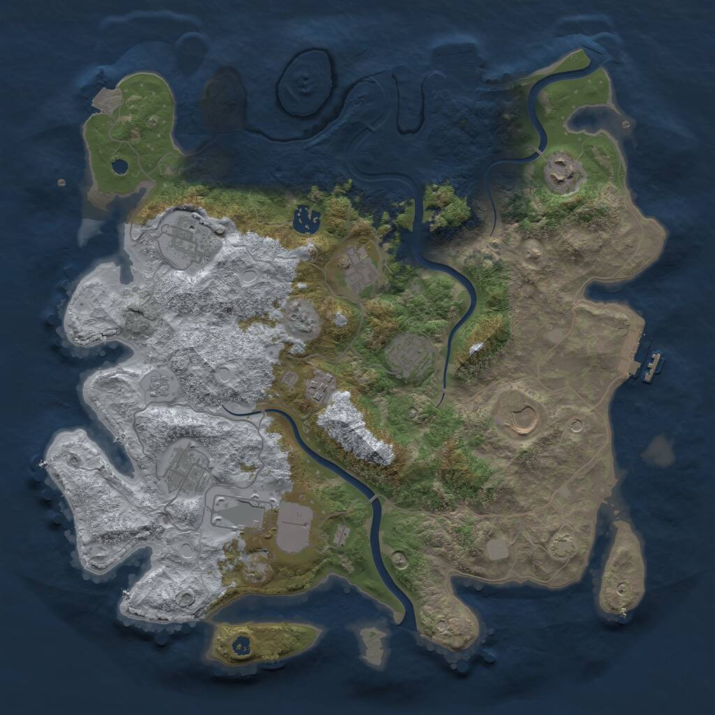 Rust Map: Procedural Map, Size: 3750, Seed: 297772542, 15 Monuments