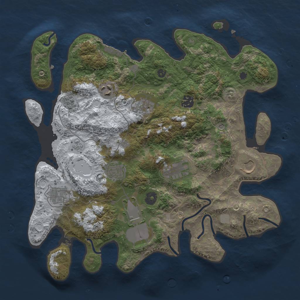 Rust Map: Procedural Map, Size: 3500, Seed: 181225510, 17 Monuments