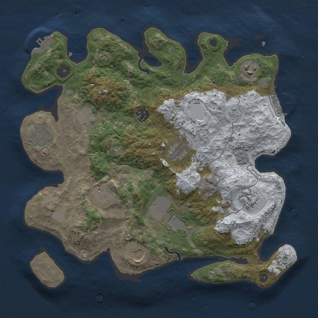 Rust Map: Procedural Map, Size: 3550, Seed: 353254, 19 Monuments