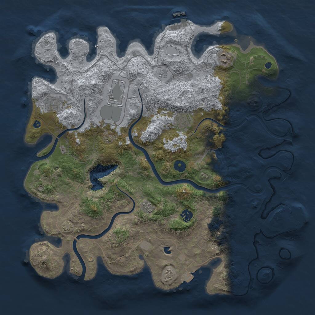 Rust Map: Procedural Map, Size: 4000, Seed: 23322344, 12 Monuments