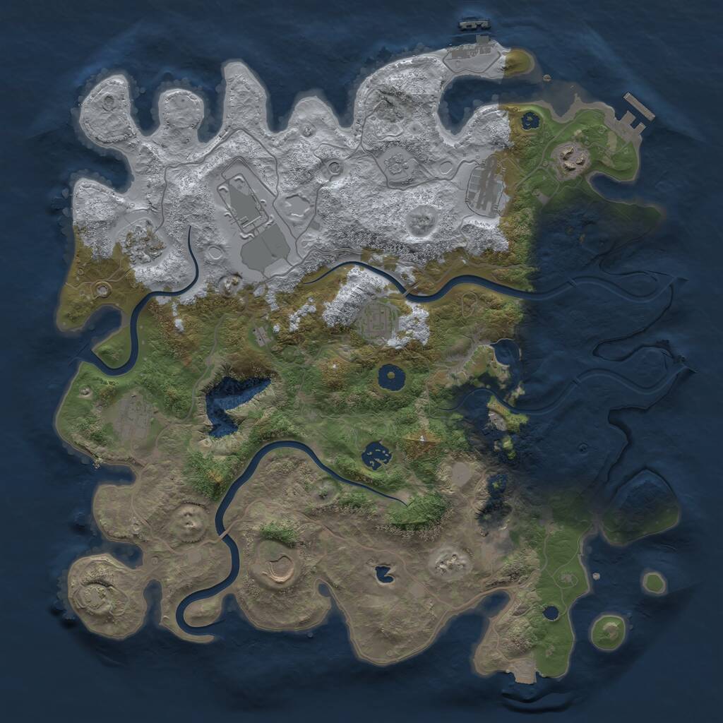 Rust Map: Procedural Map, Size: 4000, Seed: 23322344, 16 Monuments