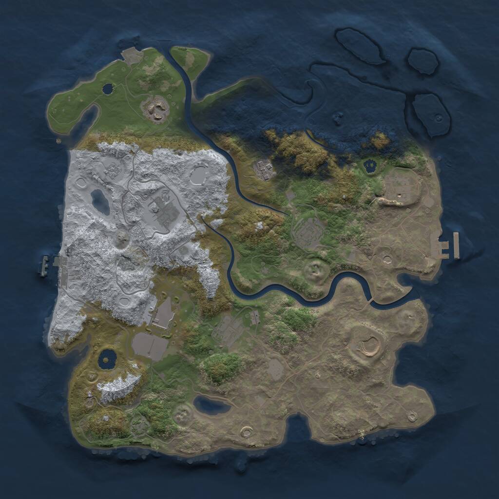 Rust Map: Procedural Map, Size: 3800, Seed: 458, 14 Monuments