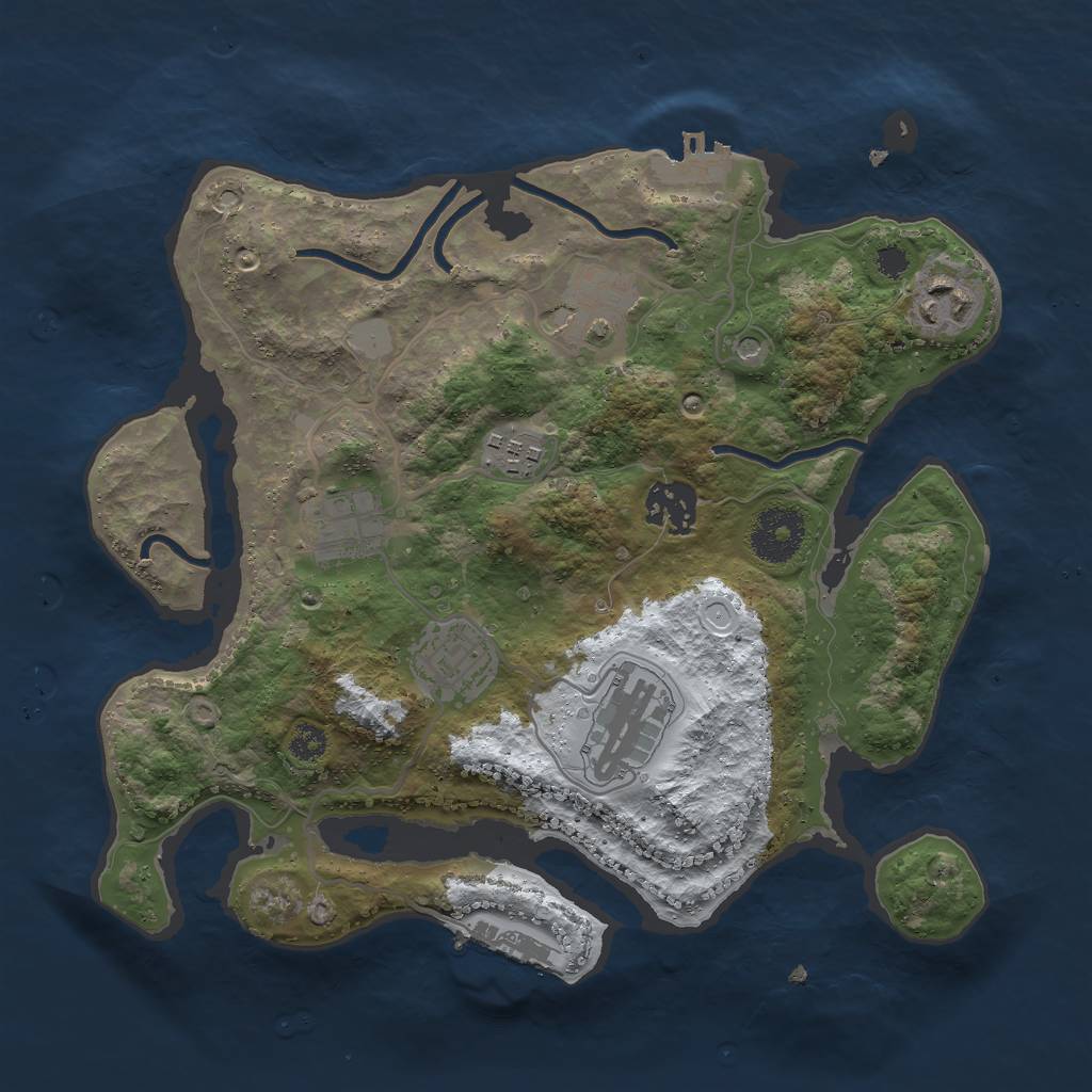 Rust Map: Procedural Map, Size: 3000, Seed: 1117425154, 15 Monuments