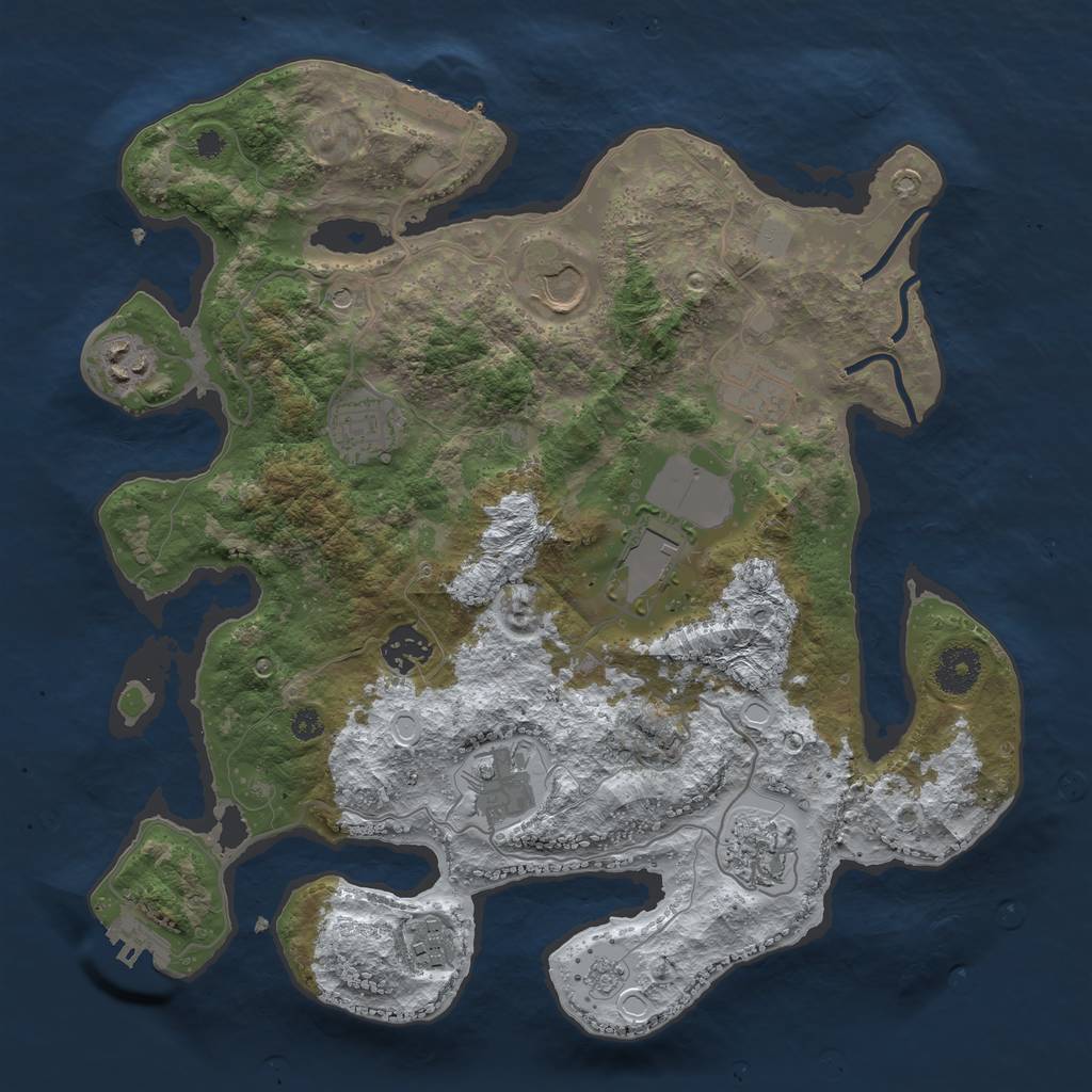 Rust Map: Procedural Map, Size: 3500, Seed: 118, 18 Monuments