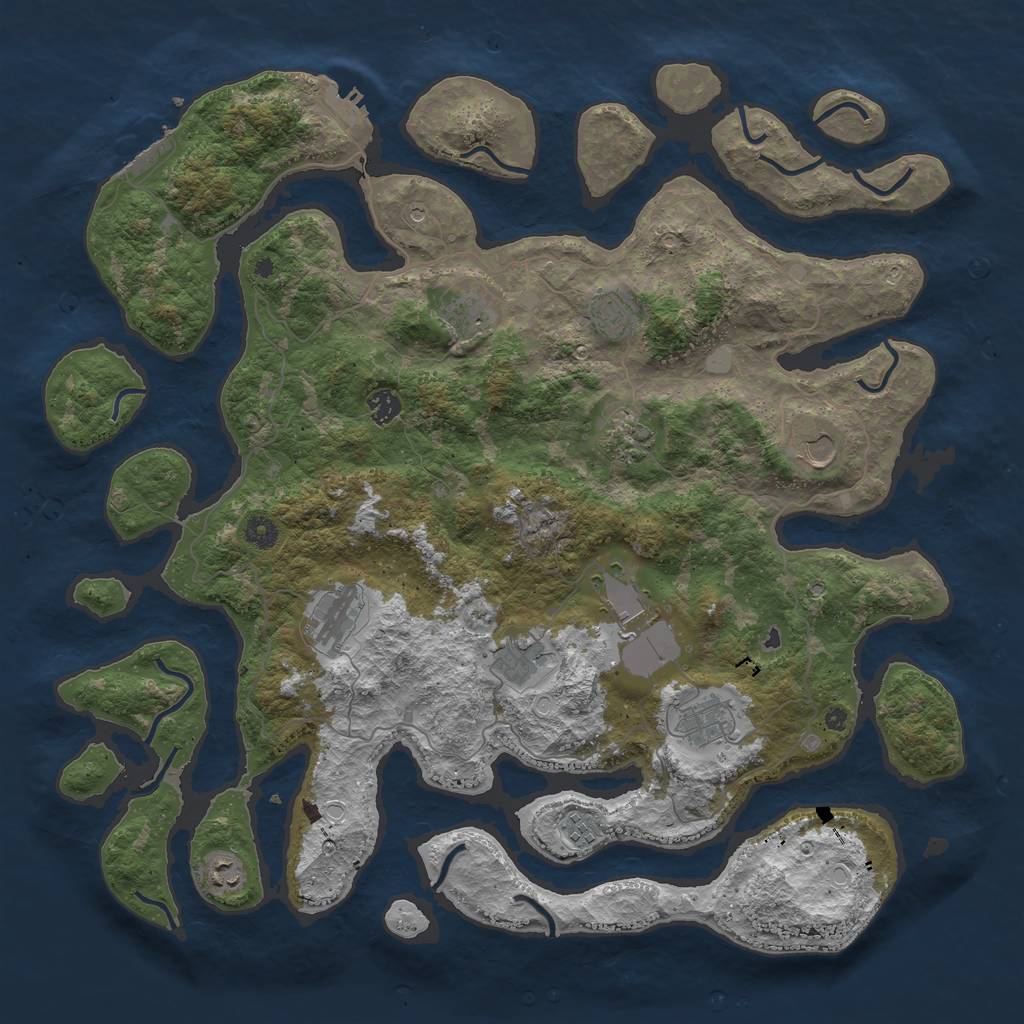 Rust Map: Procedural Map, Size: 4600, Seed: 22834, 19 Monuments