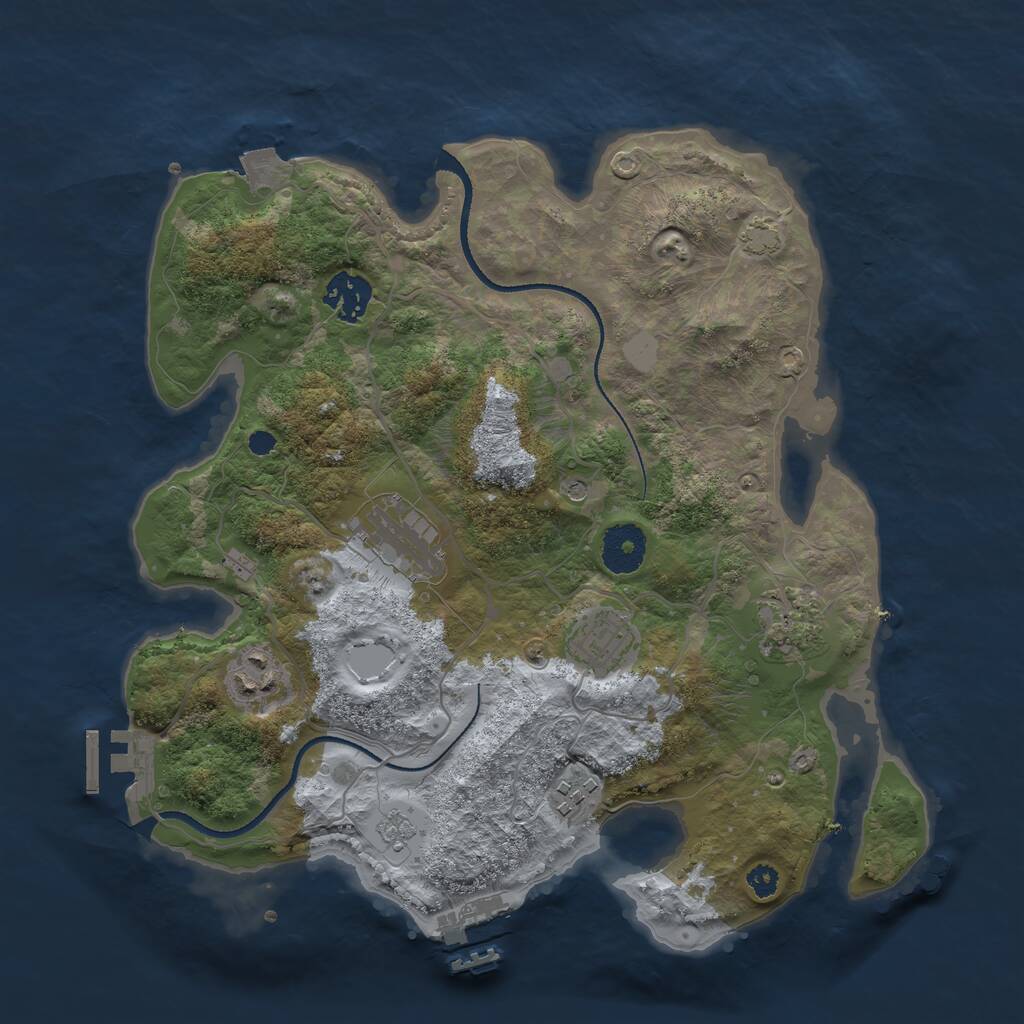 Rust Map: Procedural Map, Size: 3250, Seed: 73, 12 Monuments
