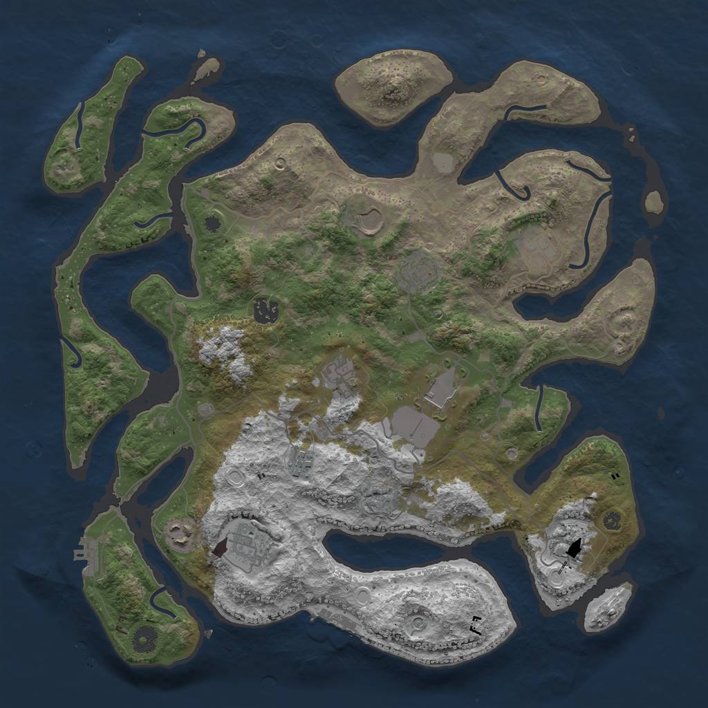 Rust Map: Procedural Map, Size: 4000, Seed: 1978, 18 Monuments