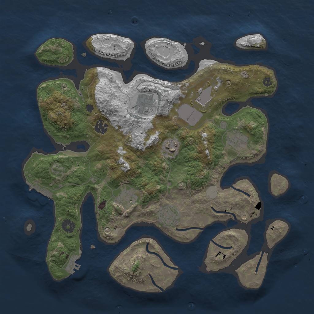Rust Map: Procedural Map, Size: 3500, Seed: 312022, 14 Monuments