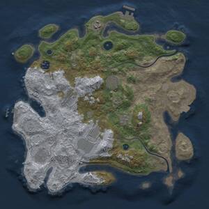 Thumbnail Rust Map: Procedural Map, Size: 3500, Seed: 890397368, 13 Monuments