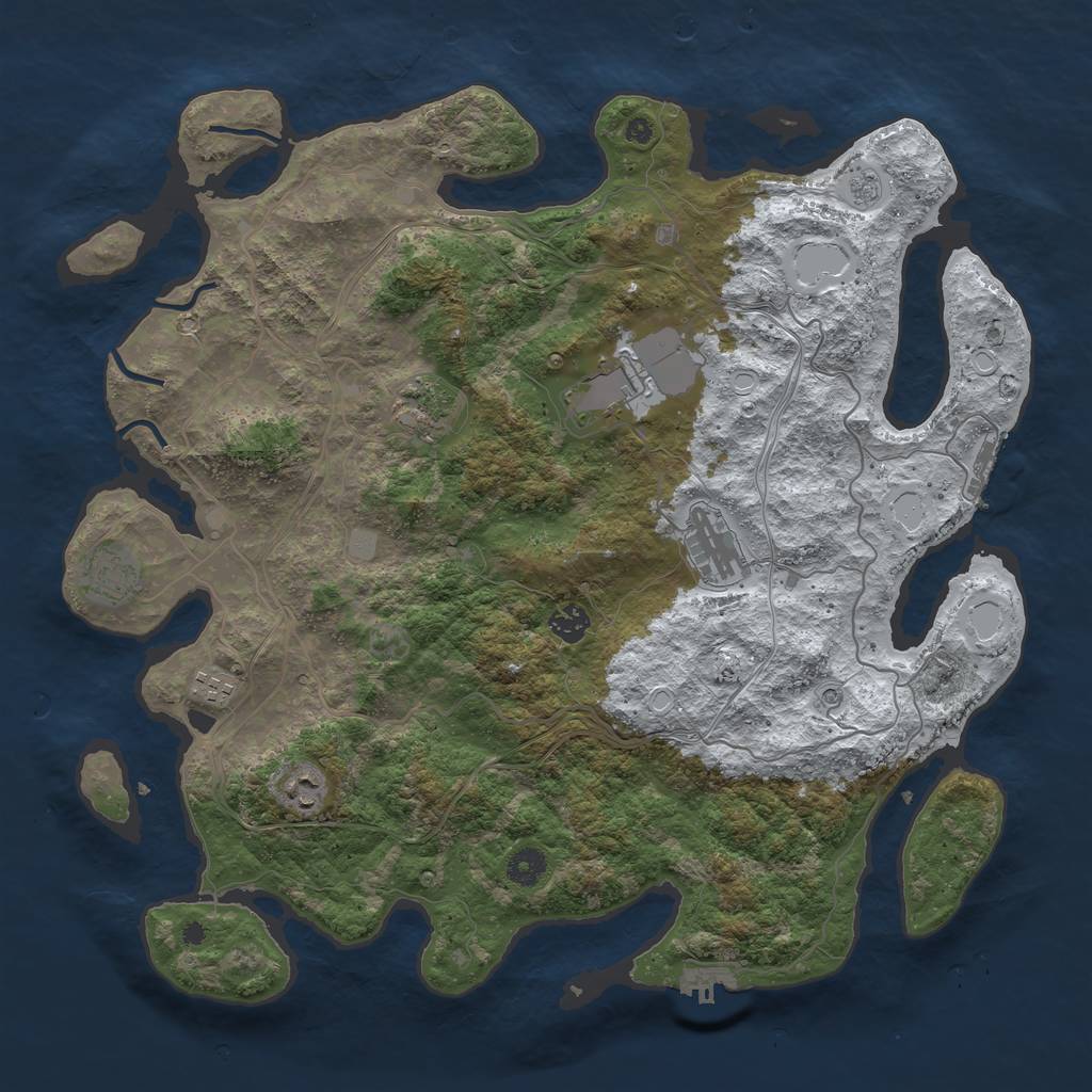 Rust Map: Procedural Map, Size: 4250, Seed: 90009, 16 Monuments