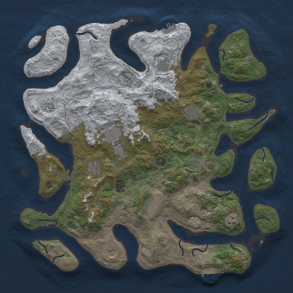 Rust Map: Procedural Map, Size: 4500, Seed: 52, 20 Monuments