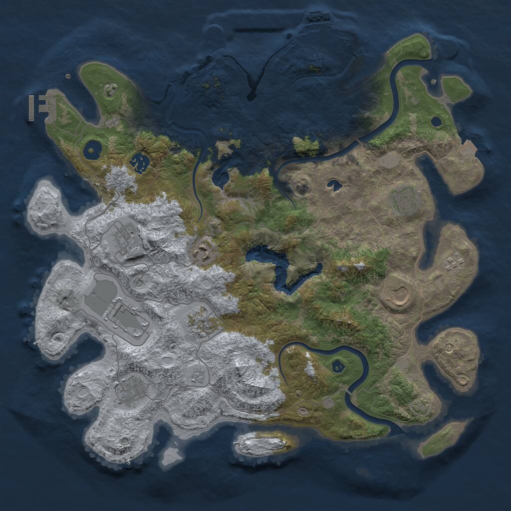 Rust Map: Procedural Map, Size: 4000, Seed: 280824153, 15 Monuments