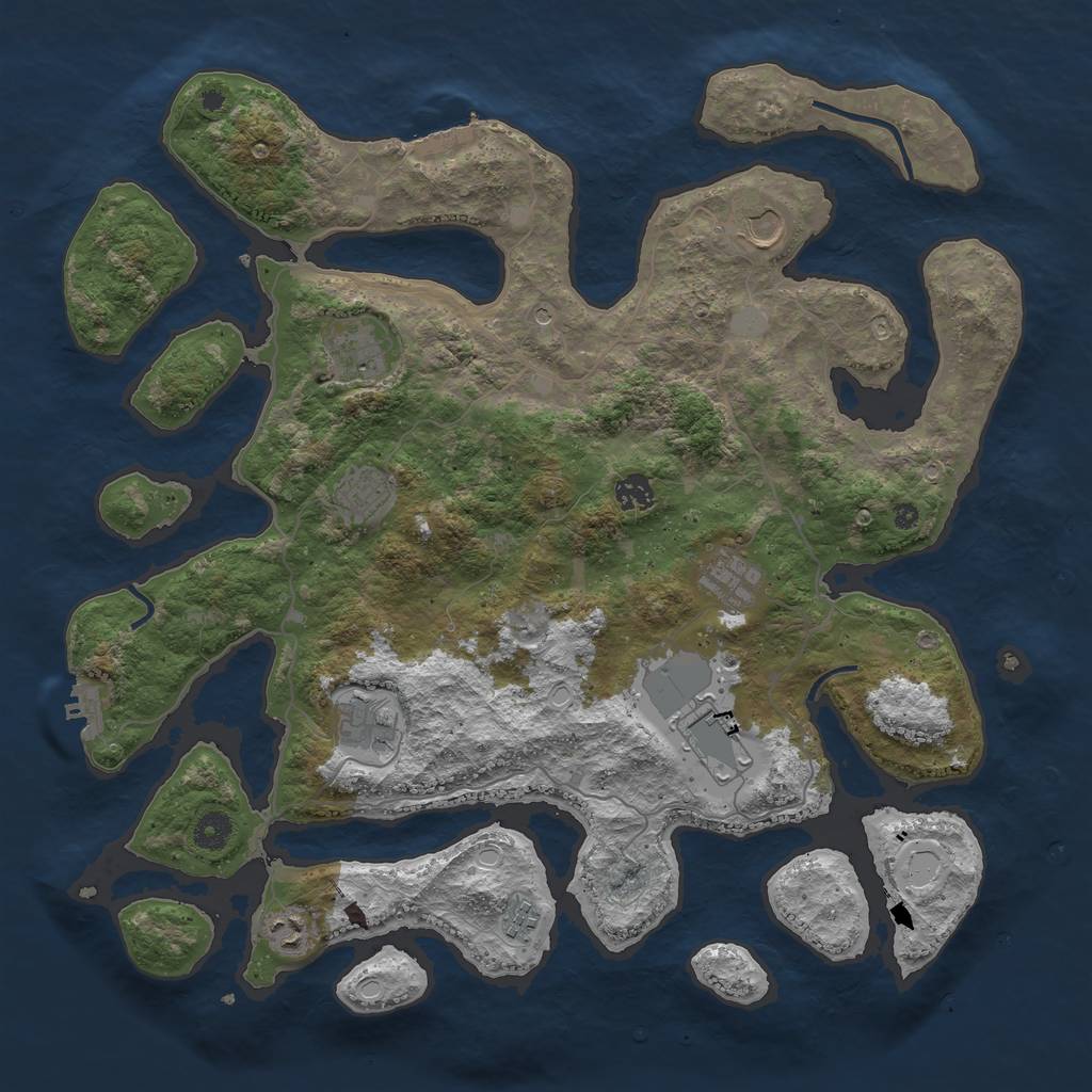 Rust Map: Procedural Map, Size: 4250, Seed: 59815, 17 Monuments