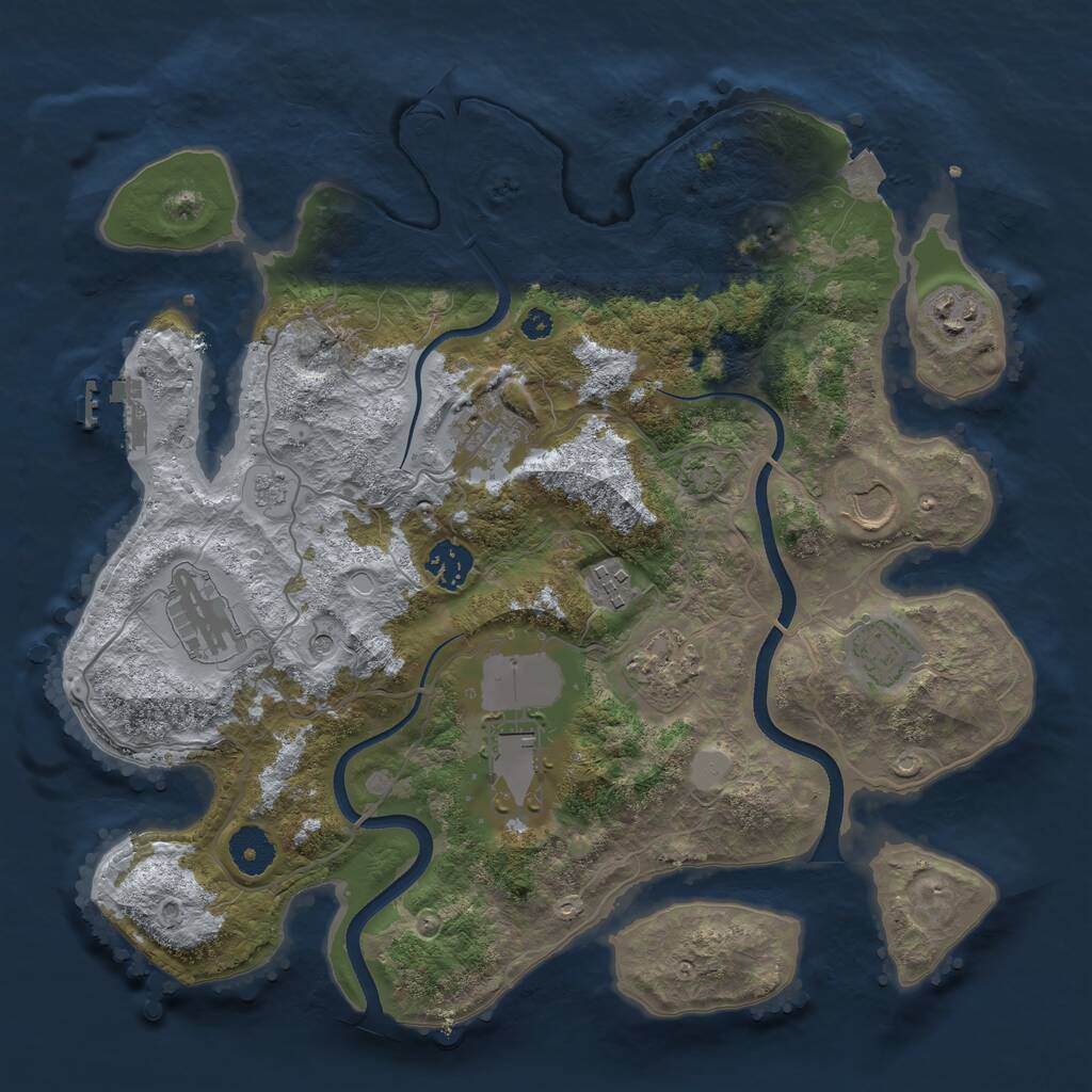 Rust Map: Procedural Map, Size: 3550, Seed: 14193, 14 Monuments
