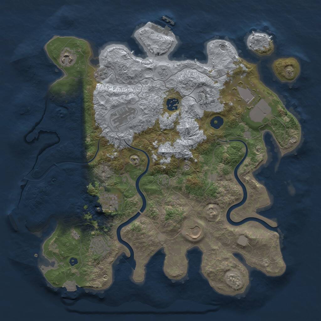 Rust Map: Procedural Map, Size: 3800, Seed: 1258500177, 15 Monuments