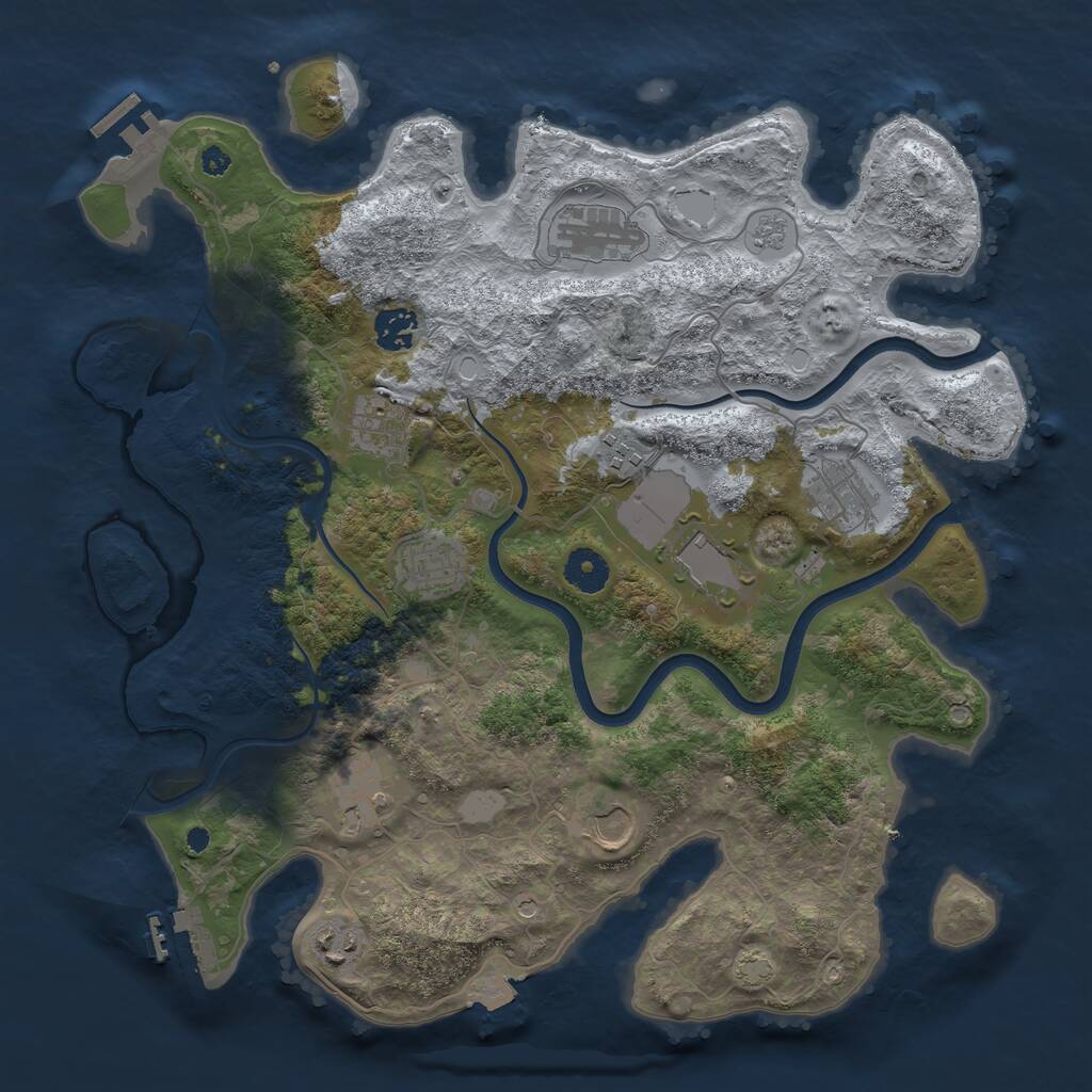 Rust Map: Procedural Map, Size: 3750, Seed: 359465863, 16 Monuments