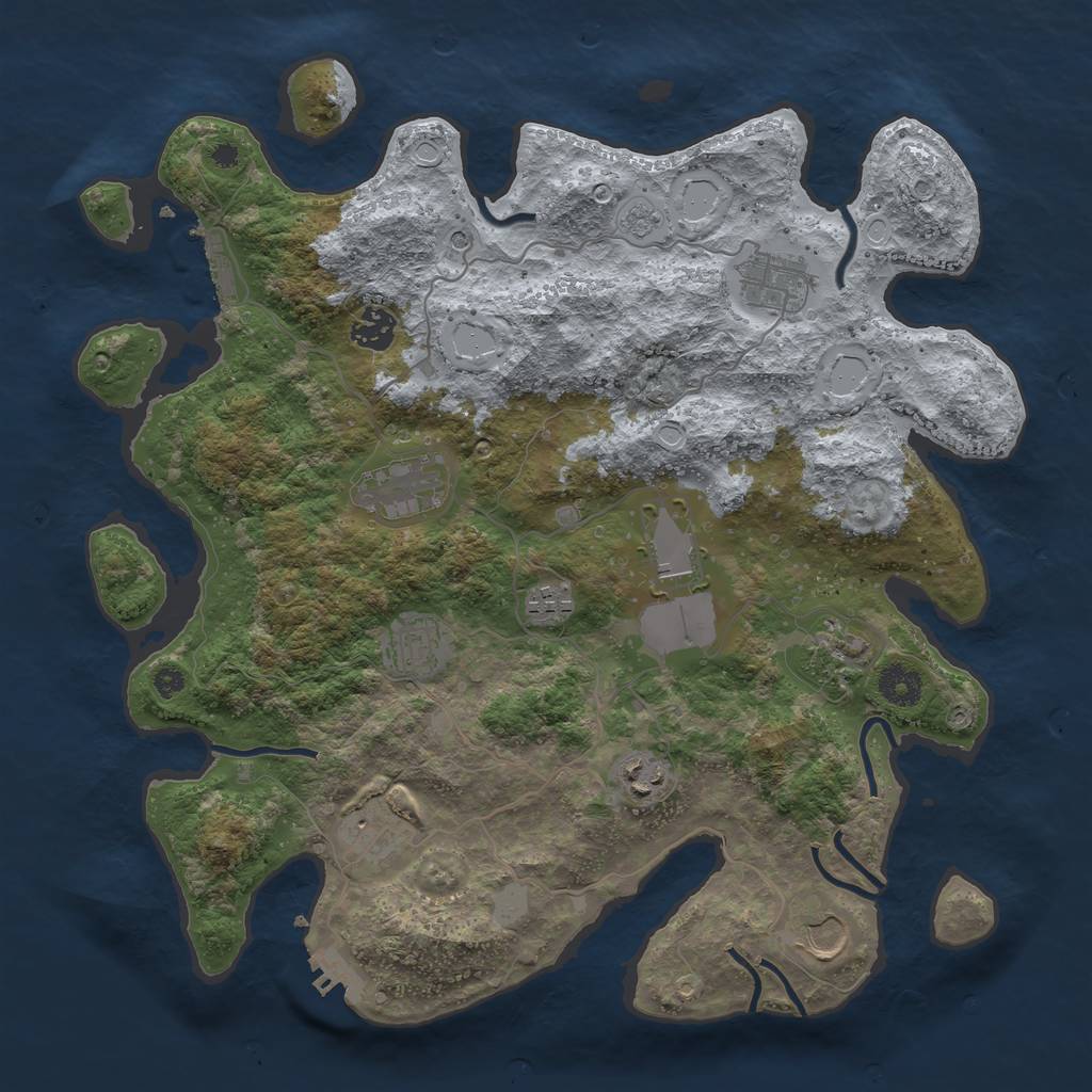 Rust Map: Procedural Map, Size: 3750, Seed: 359465863, 17 Monuments