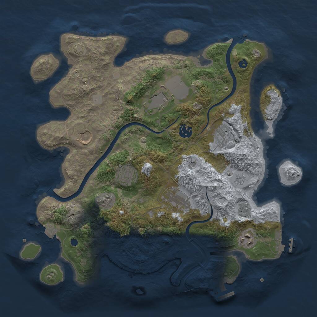Rust Map: Procedural Map, Size: 3500, Seed: 195094344, 14 Monuments