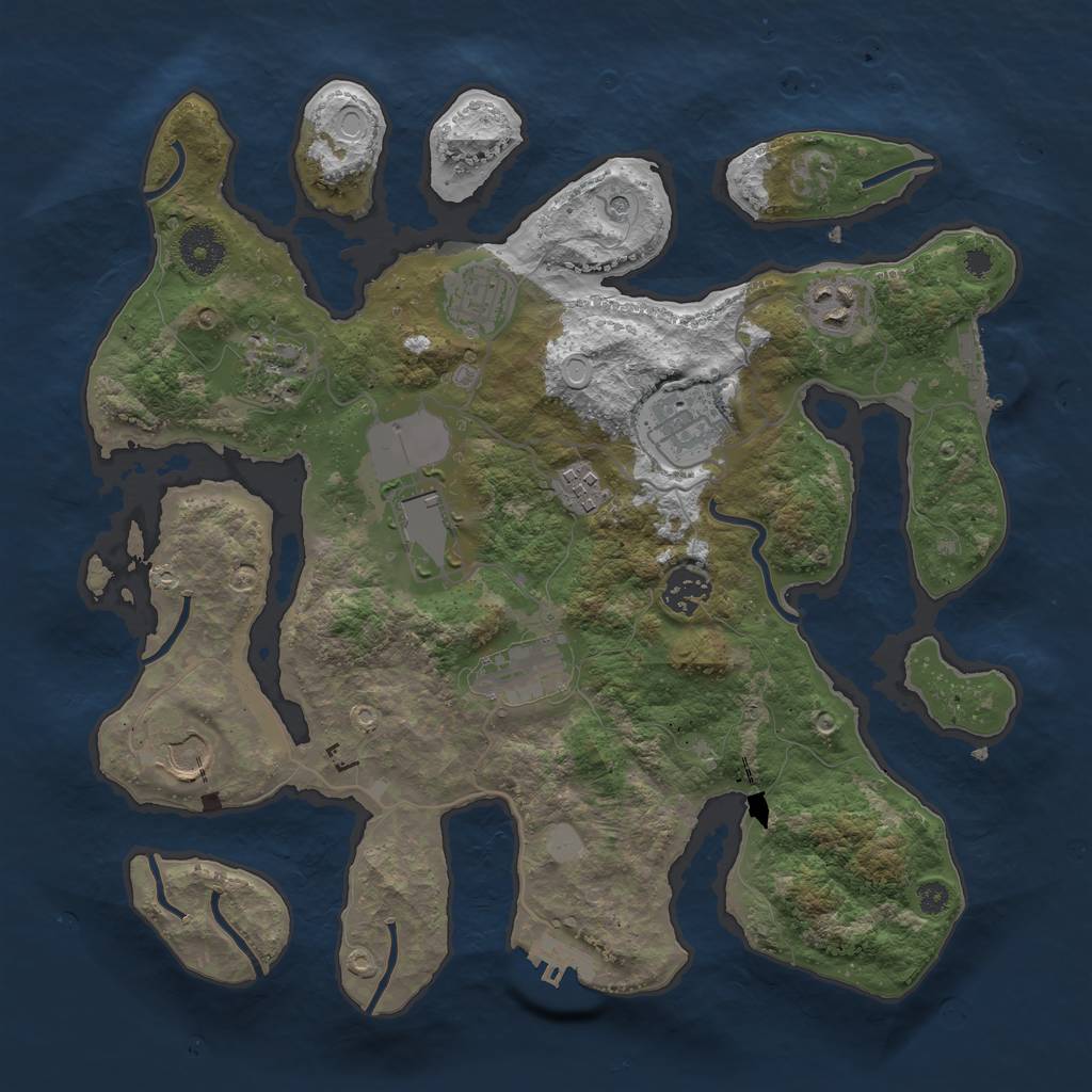 Rust Map: Procedural Map, Size: 3500, Seed: 924905908, 17 Monuments