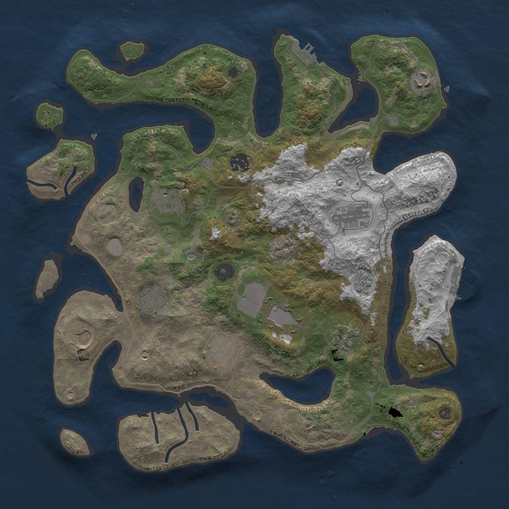 Rust Map: Procedural Map, Size: 4000, Seed: 1559, 18 Monuments