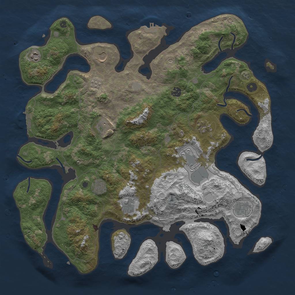 Rust Map: Procedural Map, Size: 4500, Seed: 20, 18 Monuments