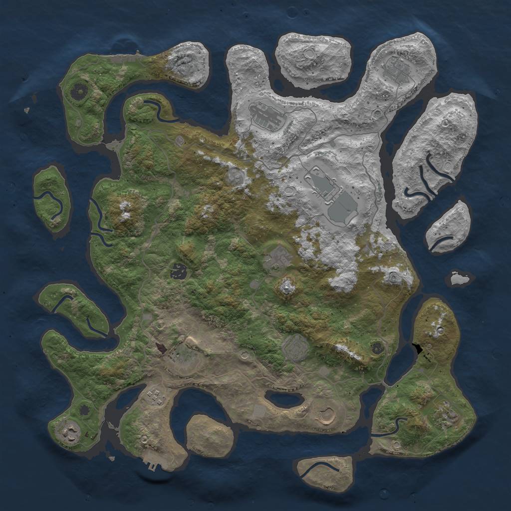 Rust Map: Procedural Map, Size: 4500, Seed: 6855154, 19 Monuments