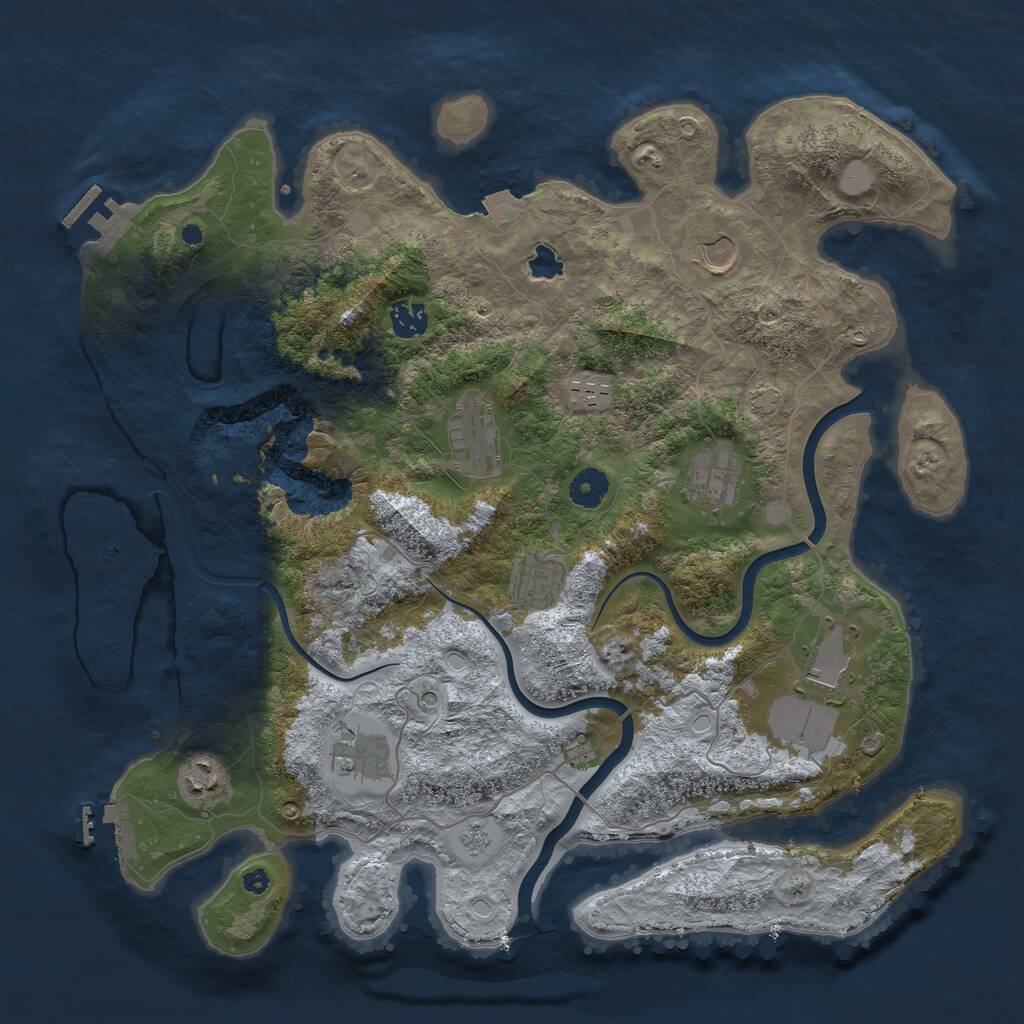 Rust Map: Procedural Map, Size: 4000, Seed: 80476, 15 Monuments