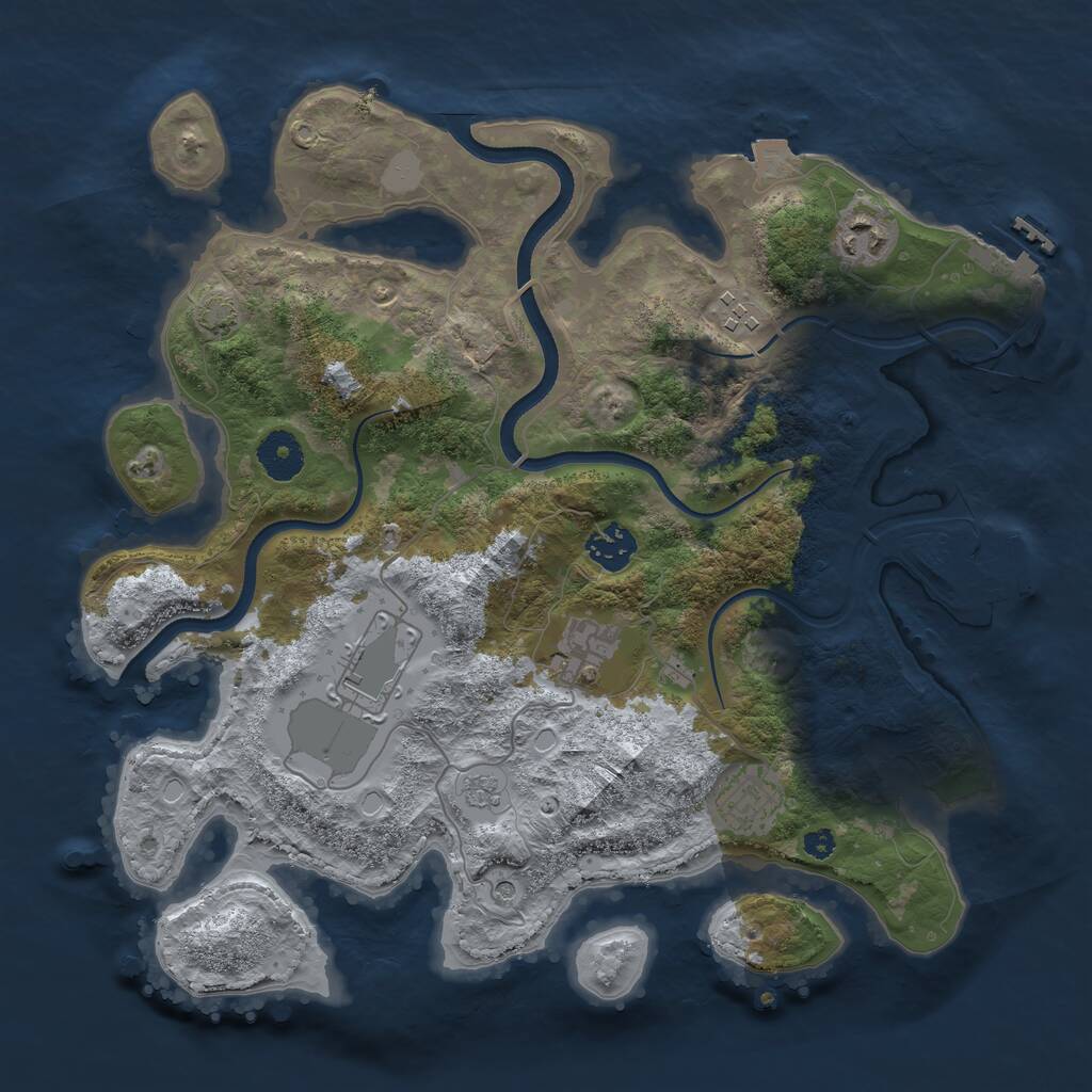 Rust Map: Procedural Map, Size: 3500, Seed: 86719878, 12 Monuments
