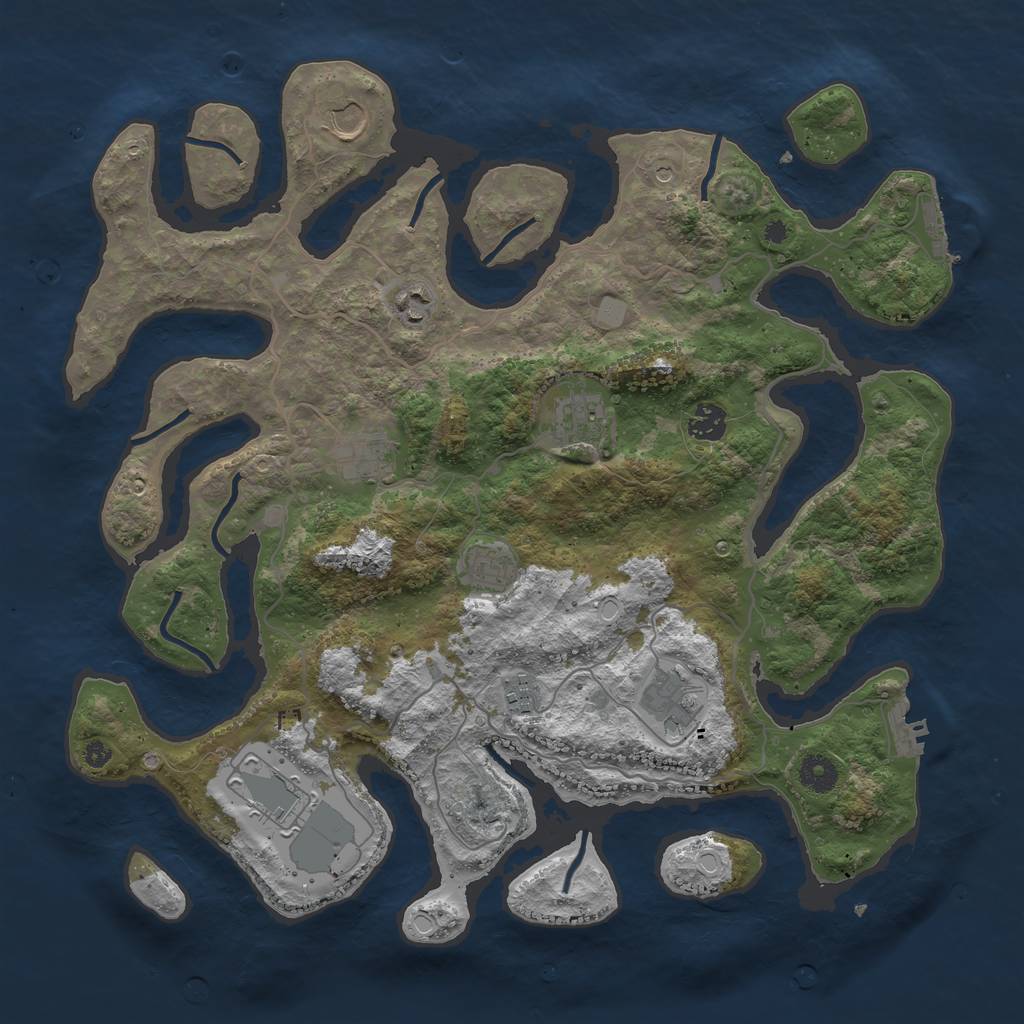 Rust Map: Procedural Map, Size: 4000, Seed: 43658237, 17 Monuments