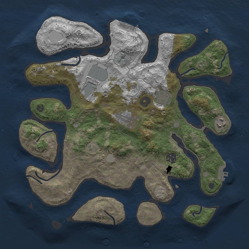Rust Map: Procedural Map, Size: 3500, Seed: 4526586, 14 Monuments