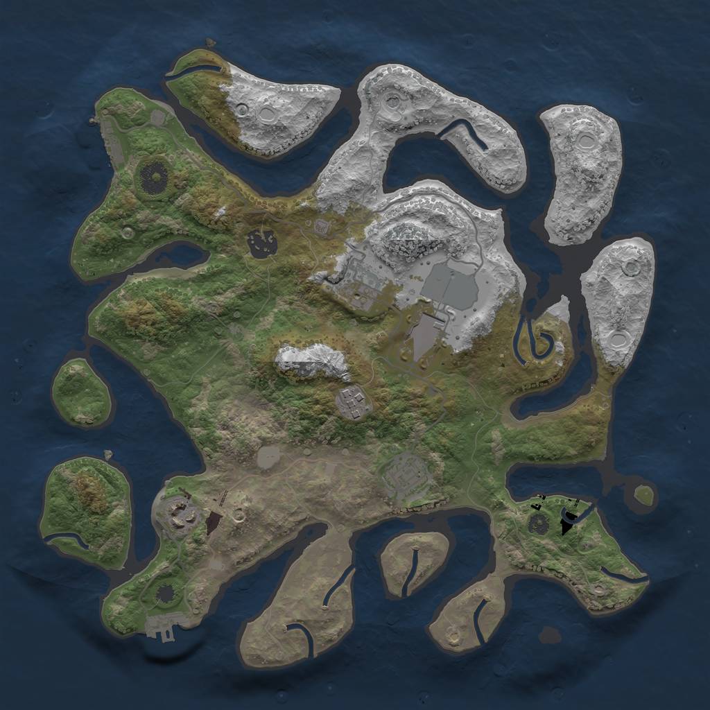 Rust Map: Procedural Map, Size: 3500, Seed: 8832484, 14 Monuments