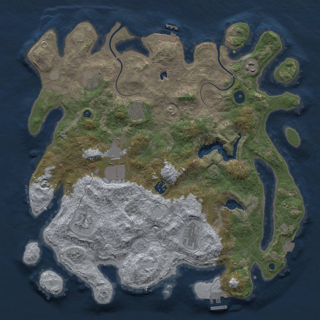Rust Map: Procedural Map, Size: 4000, Seed: 102275294, 14 Monuments