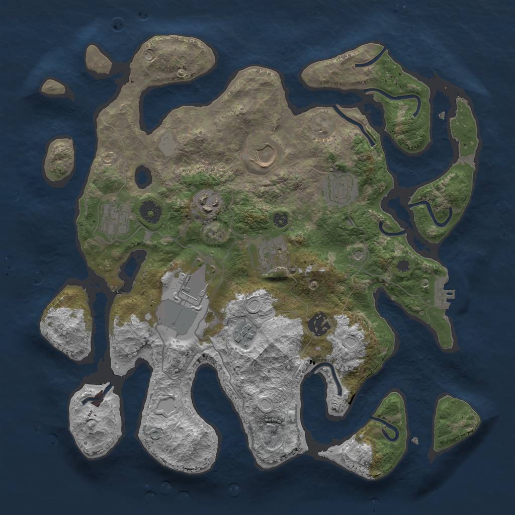Rust Map: Procedural Map, Size: 3500, Seed: 195, 15 Monuments