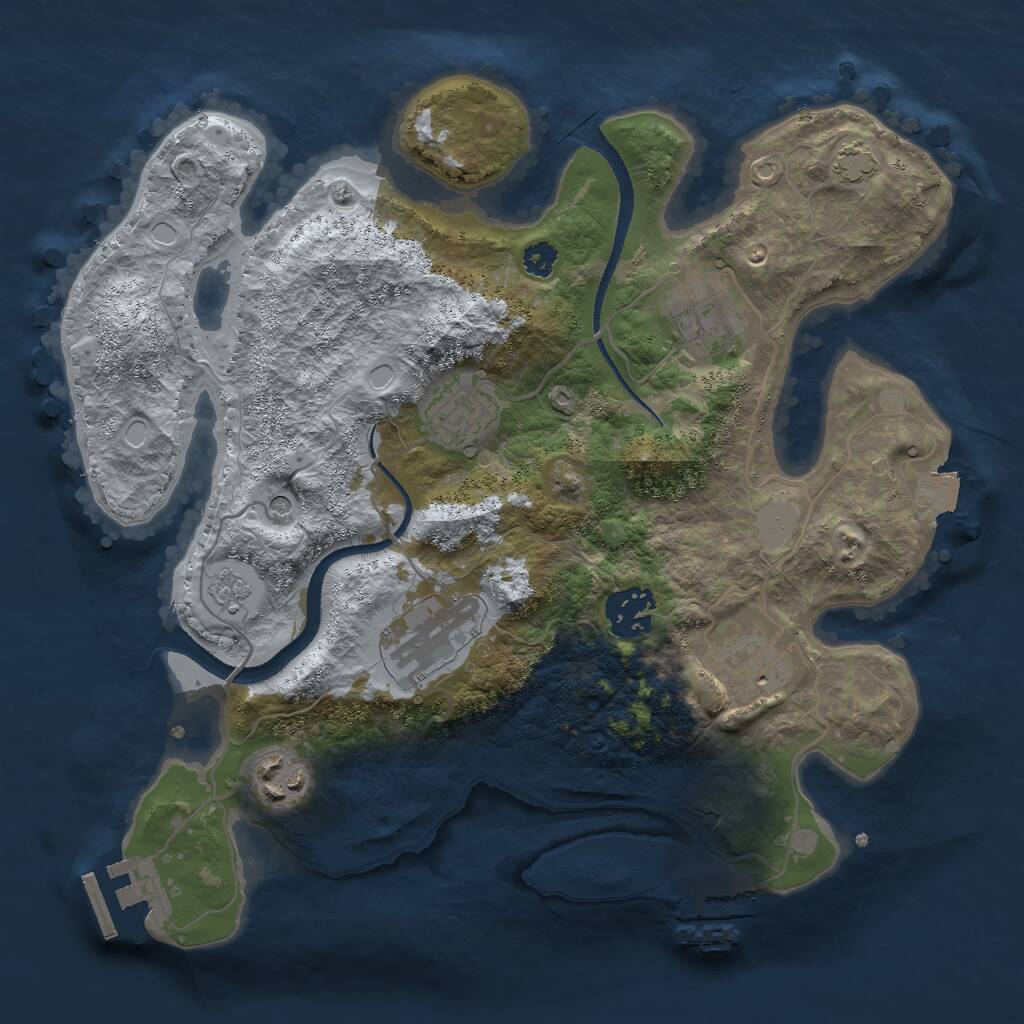 Rust Map: Procedural Map, Size: 3000, Seed: 31688220, 12 Monuments